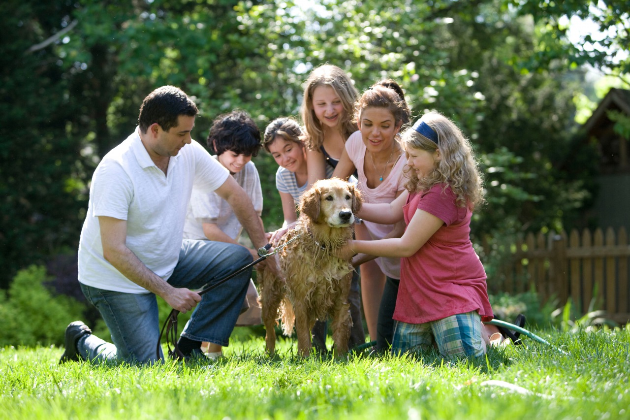 Child and Family with dog