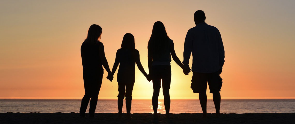 Family Beach Sunset